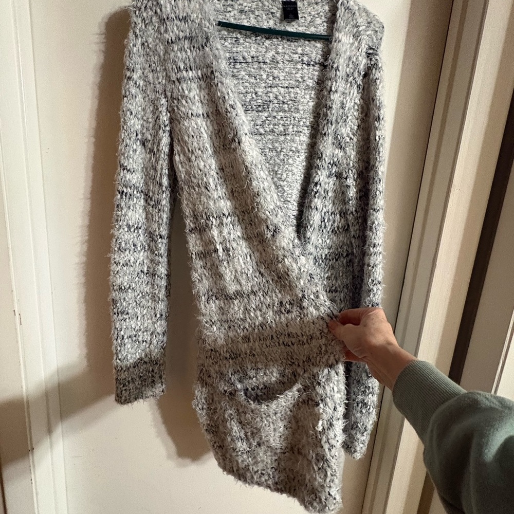 Cozy V-Neck Sweater in Gray by [Brand]